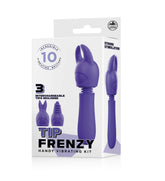 Tip Frenzy Silicone Vibe With 3 Interchangeable Tips Purple Handy Vibrating Kit Vibrators